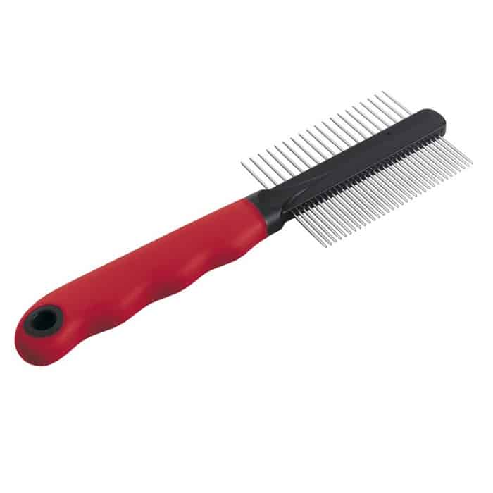 מסרק לכלבים וחתולים בעל שני סוגי שיניים