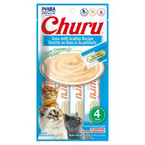 חטיף רטוב אינאבה צ'ורו לחתול טונה וצדפות