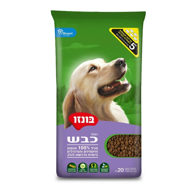 בונזו אוכל יבש לכלבים בטעם כבש
