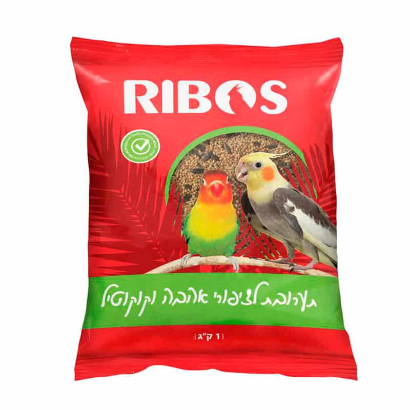 ריבוס תערובת מזון לציפורי אהבה ולקוקטיל