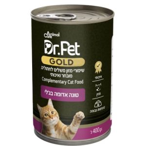 שימורי טונה אדומה בג'לי לחתול דר פט גולד 400 גרם