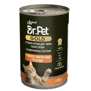 שימורי מזון לחתול דר פט טונה אדומה עם עוף בג'לי 400 גרם