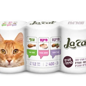 שימורי מזון רטוב לחתולים לה קט מולטיפק שלישיה 1200 גרם