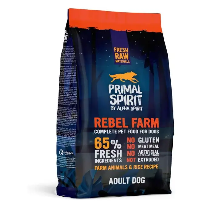 פרימל ספיריט Rebel Farm חטיף אילוף חצי לח עוף ודגים - 1 קג